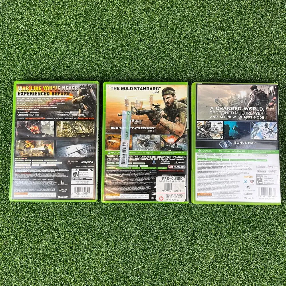 Lot of 3 Call of Duty World at War Ghosts Black Ops Microsoft Xbox 360 CIB
